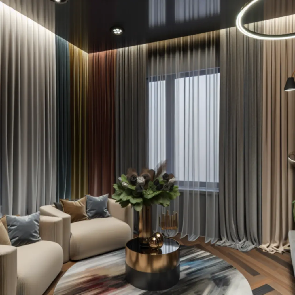 Mozaika eleganckich aranżacji okien z zasłonami i roletami Curtavixo w różnych, nastrojowych wnętrzach.