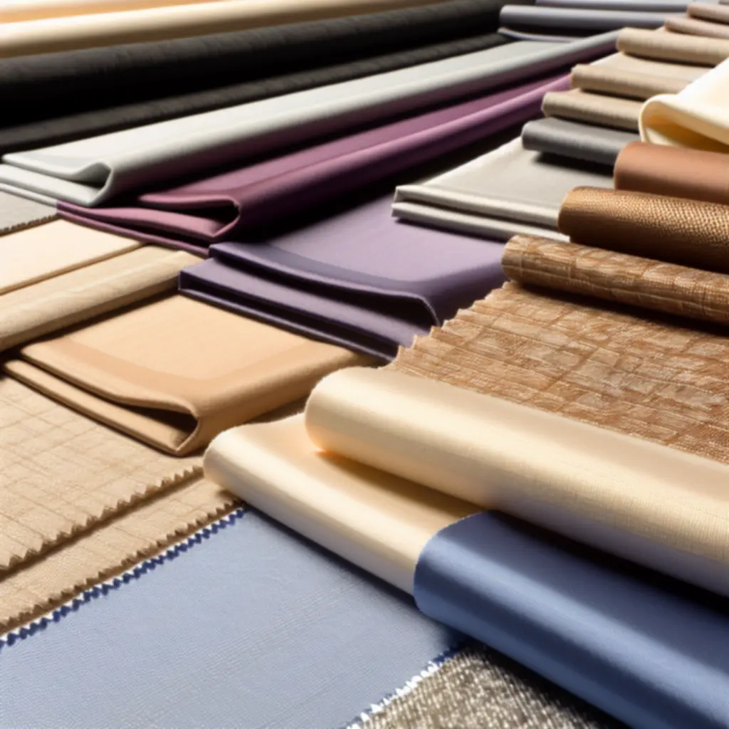 Zbliżenia na faktury tkanin zasłon Curtavixo