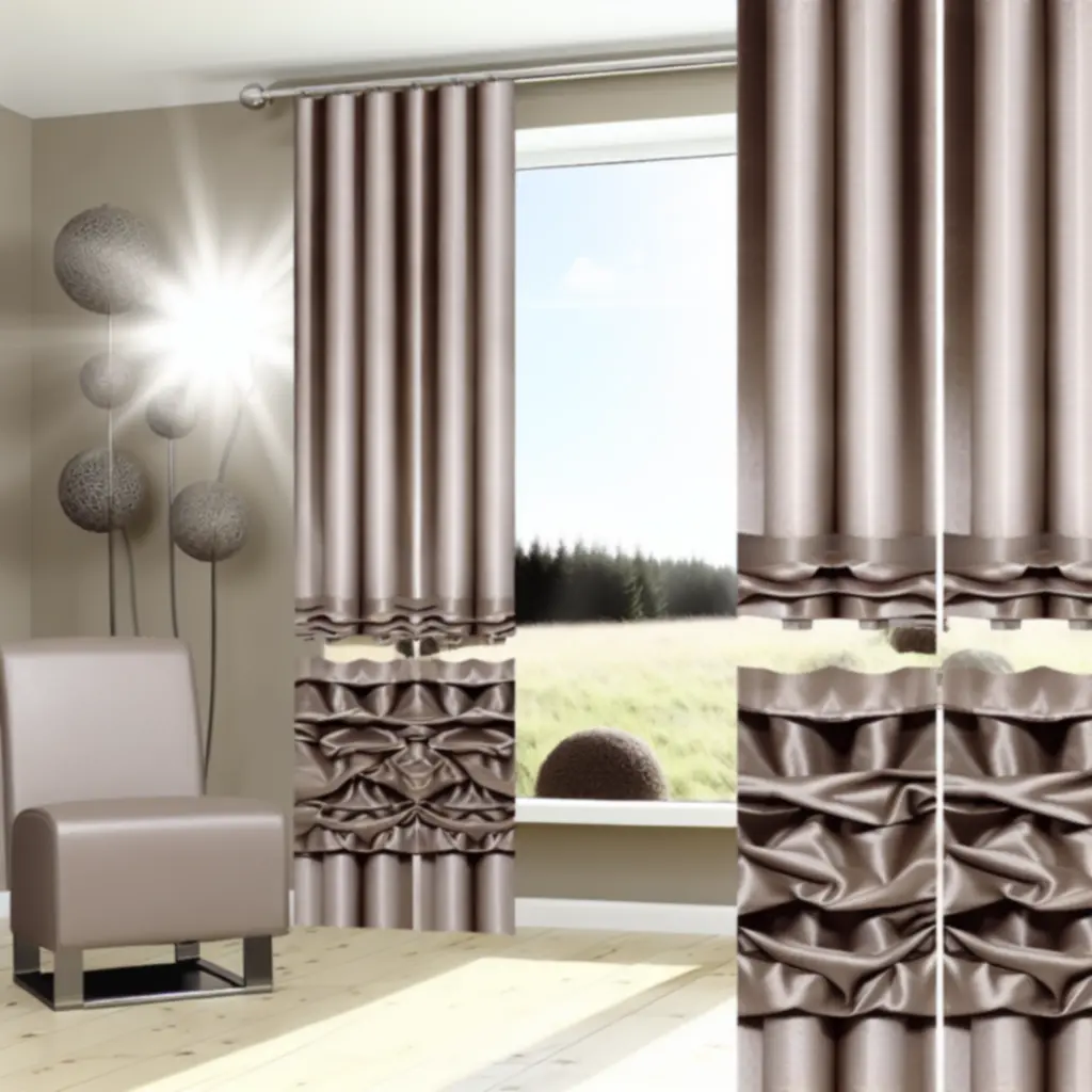 Nowoczesne zasłony i rolety przeciwsłoneczne w nasłonecznionym wnętrzu